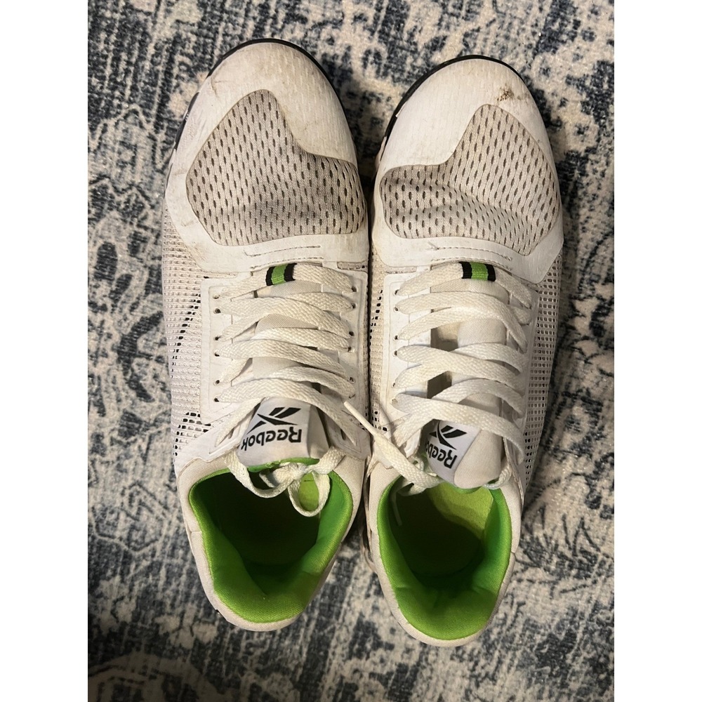 Reebok Nanoflex TR Training Shoes Mens Size 9 White Green Gym Athletic Sneakers